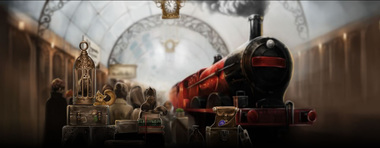 The Hogwarts Express at Platform 9 and 3/4