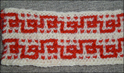 An example of mosaic knitting